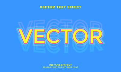 Vector colorful editable text effect 