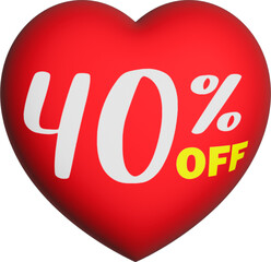 3D red heart vector on sale with 410% off