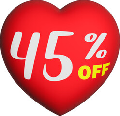 3D red heart vector on sale with 45% off