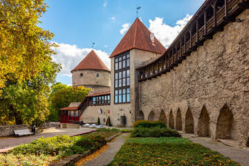 Fototapeta na wymiar Walls and towers of old Tallinn, Estonia