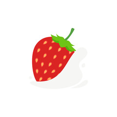 strawberry icon,Strawberries fell into milk,strawberry with milk