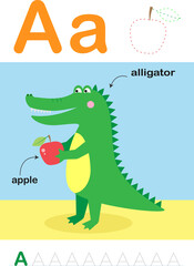 Alphabet, letter A. ABC for children.