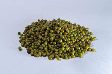 Mung beans isolated on the white background