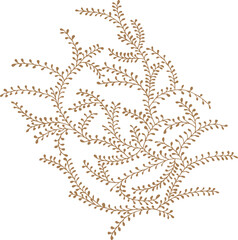 Vector simple hand drawing bush with branches and foliage. For decoration.