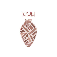Kvevri vector illustration logo. Traditional Georgian clay wine making vessel Qvevri from tiles