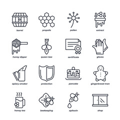 Honey set icon, isolated Honey set sign icon, icon color editable. vector illustration