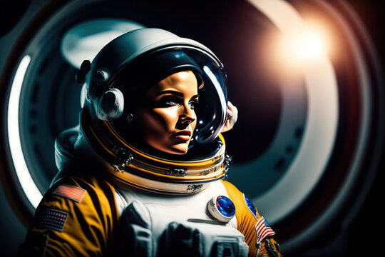 Astronaut exploring Mars surface