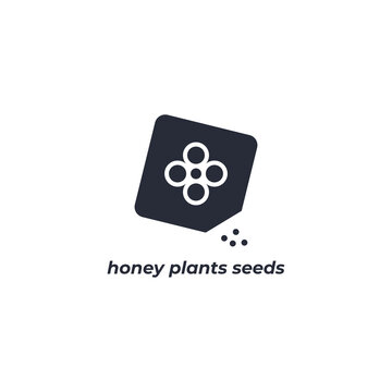 Vector sign honey plants seeds symbol is isolated on a white background. icon color editable.
