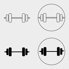 Barbell vector icon for fitness and gym symbol for a healthy life. Sport illustration design