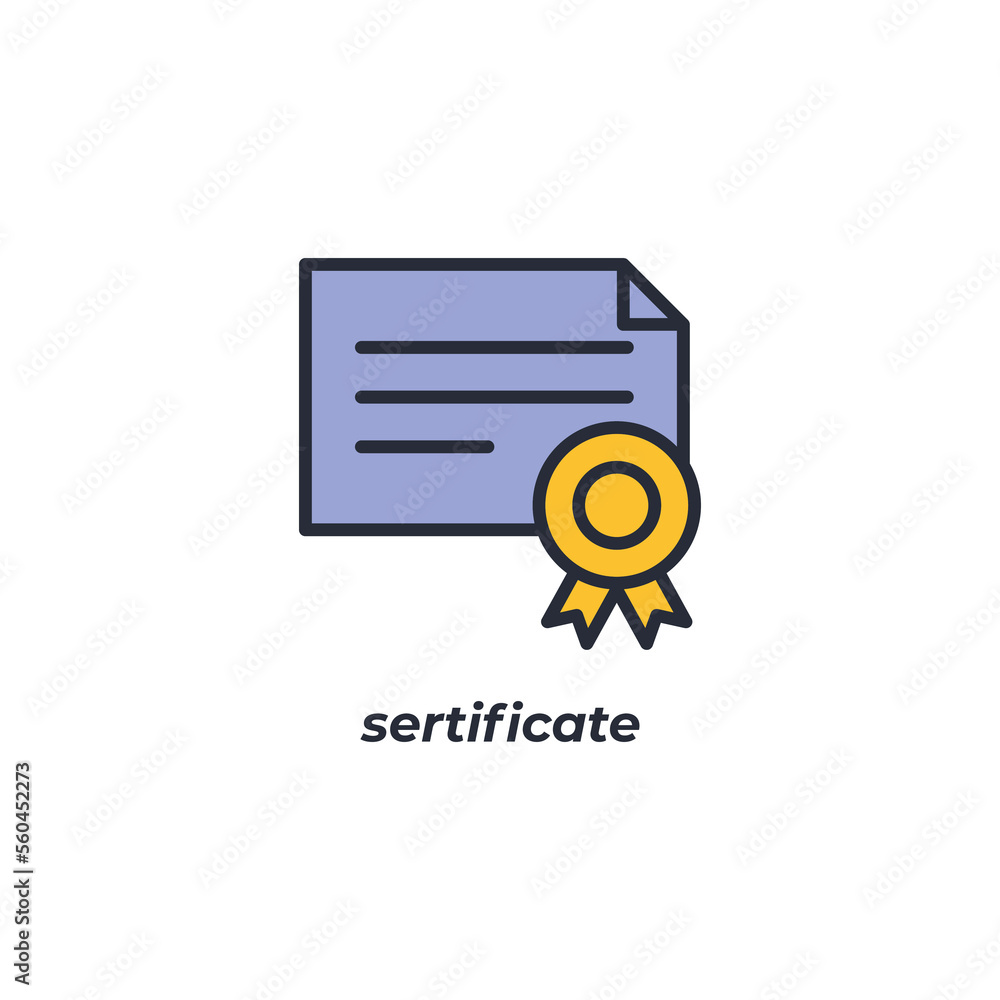 Poster vector sign sertificate symbol is isolated on a white background. icon color editable.