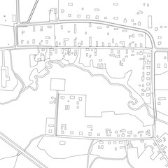 Part of urban plan of a town with river. Vector map.