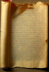 Old paper note with lines