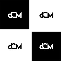 dcm lettering initial monogram logo design set