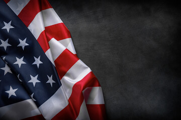 USA American flag on worn darck background. Image suitable for Patriotic concept, USA Memorial day,...