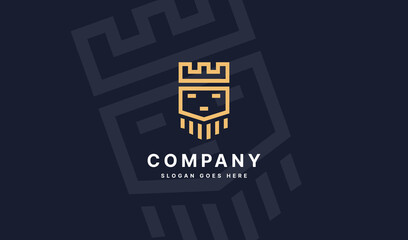 Letter W shield with crown logo design template. Universal vector icon. Modern logotype symbol