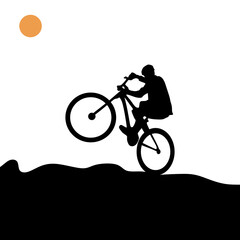 people cycling silhouette vector illustration
