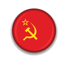 flag button of USSR isolated on a white background