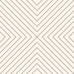 Obraz premium Vector monochrome geometric texture. Elegant seamless pattern with thin diagonal lines, tiles. Abstract black and white graphic ornament. Trendy minimalist linear background. Modern repeat geo design
