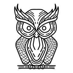 owl line art logo vector illustration
