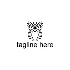 owl line art logo vector illustration