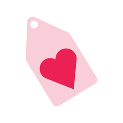 isolate valentine's day pink flat icon