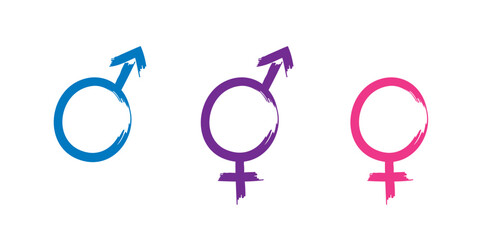 colorful set of restroom icons including gender neutral icon pictogram