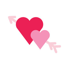 isolate valentine's day pink flat icon