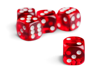 Set dice cubes composition with points
