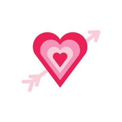 isolate valentine's day pink flat icon