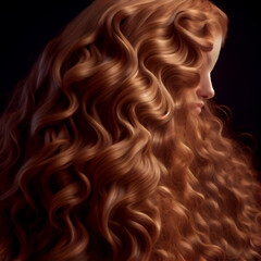 Beautiful Long Curly Hair background. Illustration Generative AI