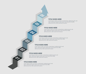 Business Arrow Infographic Template Design with 6 Steps
