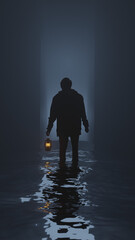 Obraz premium silhouette of a person in the water