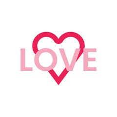 valentine's day pink big heart flat icon