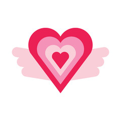 valentine's day pink big heart flat icon