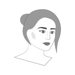Portrait of a beautiful woman / beauty sphere. Vector illustration.