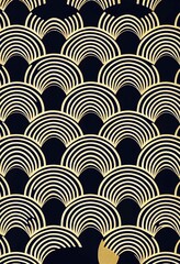 Fototapeta na wymiar Art deco style wallpaper pattern with gold and black.