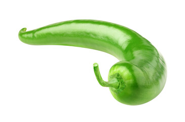 Raw green chili pepper cut out