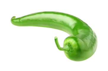 Fotobehang Chili Pepers Raw green chili pepper cut out  © ChaoticDesignStudio