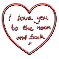 valentine day card, I love you to the moon and back
