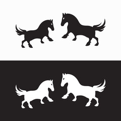 Horse animal vector logo design . icon logo . silhouette logo 