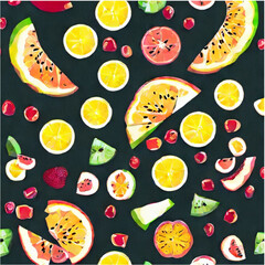 Collage mit frischem Obst