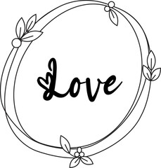 Obraz premium Love floral frame