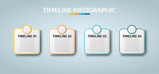 Obraz premium Business Infographic. Modern infographic template. Abstract diagram with 4 steps, options, parts, or processes. Vector business template for presentation. Creative concept for infographic