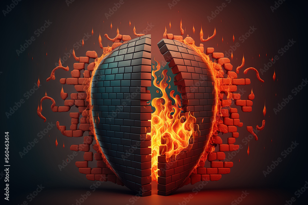 Poster concept for cybersecurity firewall privacy. generative ai
