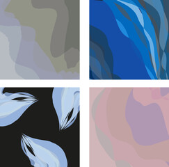 A set of four abstract backgrounds. 3d.