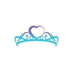 Gradient diadem tiara crown vector