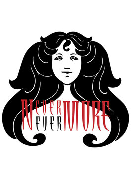 Never Ever More Girl Illustration, design for sublimation print, paper, cover, sticker,fabric, interior decor and others