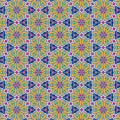 abstract colorful flower illustration pattern background, modern graphic design leaf and blossom decoration fabric and ethnic fashion.