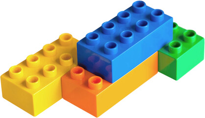 Plastic Building Blocks Isolated on White