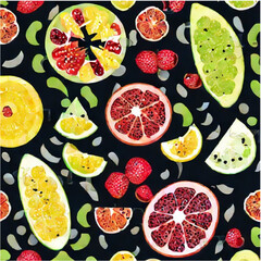 Collage mit frischem Obst